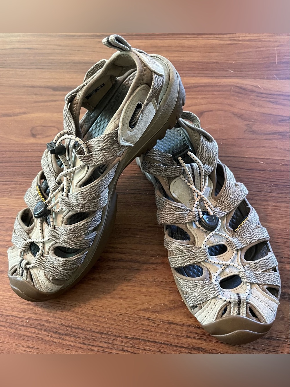 Women’s KEEN Whisper Agate Grey/Blue Waterproof Sandals Size 8.5  #1018226